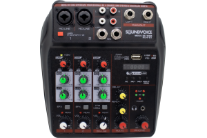 Mesa de Som Compacta Soundvoice MC4 BT 