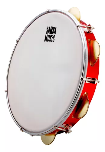 Pandeiro Samba Music Phx Pele 10'' leitosa Madeira Pvc 